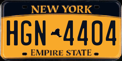 NY license plate HGN4404