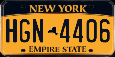 NY license plate HGN4406