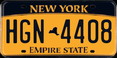 NY license plate HGN4408