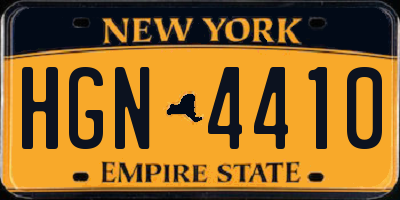 NY license plate HGN4410