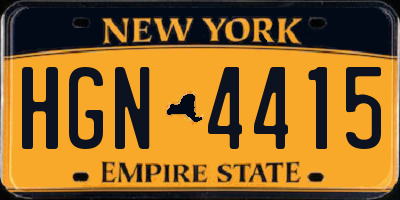 NY license plate HGN4415