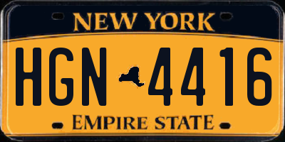 NY license plate HGN4416