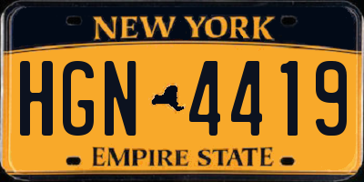 NY license plate HGN4419