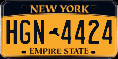 NY license plate HGN4424