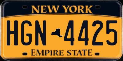 NY license plate HGN4425