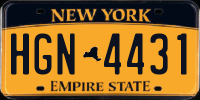 NY license plate HGN4431