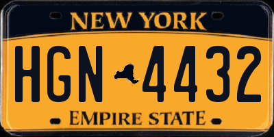 NY license plate HGN4432