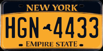 NY license plate HGN4433