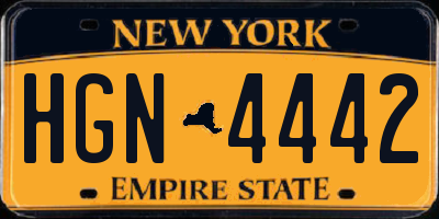 NY license plate HGN4442