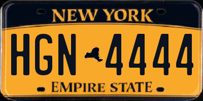 NY license plate HGN4444