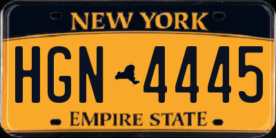 NY license plate HGN4445
