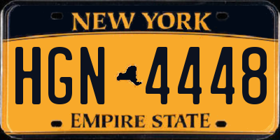 NY license plate HGN4448