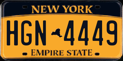 NY license plate HGN4449