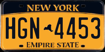 NY license plate HGN4453