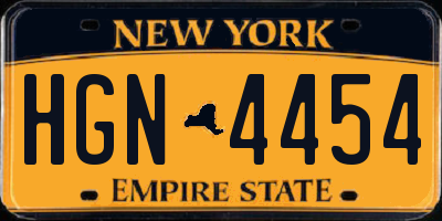 NY license plate HGN4454