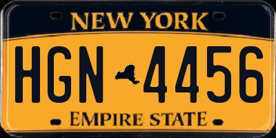 NY license plate HGN4456