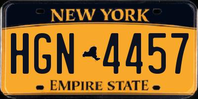 NY license plate HGN4457