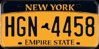 NY license plate HGN4458