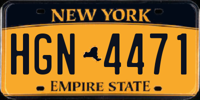 NY license plate HGN4471