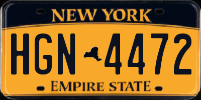 NY license plate HGN4472