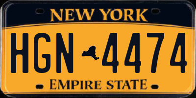 NY license plate HGN4474
