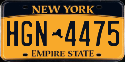 NY license plate HGN4475