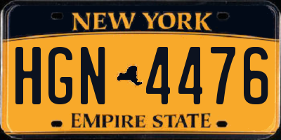 NY license plate HGN4476