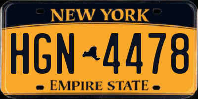 NY license plate HGN4478