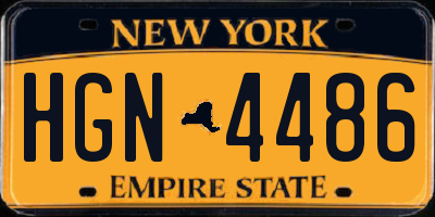 NY license plate HGN4486