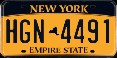 NY license plate HGN4491