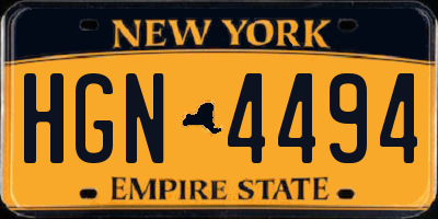 NY license plate HGN4494