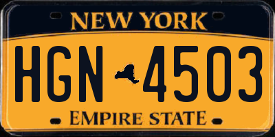 NY license plate HGN4503