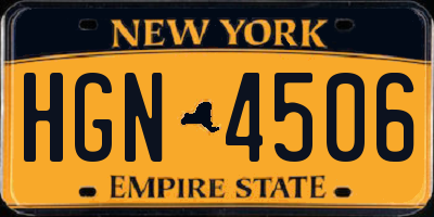 NY license plate HGN4506