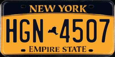 NY license plate HGN4507