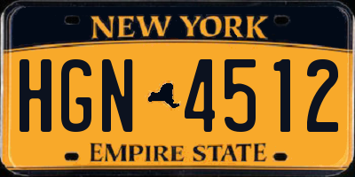 NY license plate HGN4512