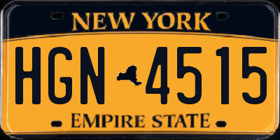 NY license plate HGN4515