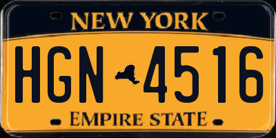 NY license plate HGN4516