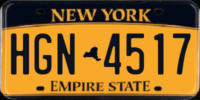 NY license plate HGN4517