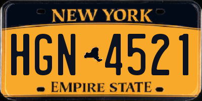 NY license plate HGN4521