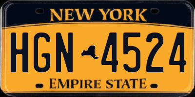 NY license plate HGN4524