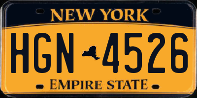 NY license plate HGN4526