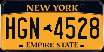 NY license plate HGN4528