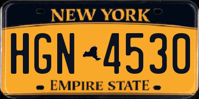 NY license plate HGN4530
