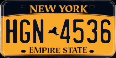 NY license plate HGN4536