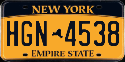 NY license plate HGN4538