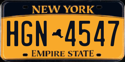 NY license plate HGN4547