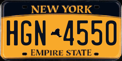 NY license plate HGN4550