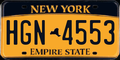 NY license plate HGN4553