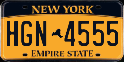 NY license plate HGN4555