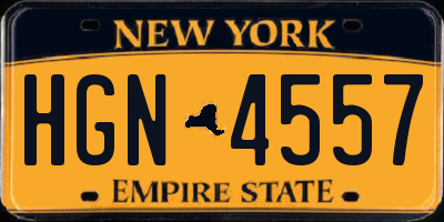 NY license plate HGN4557